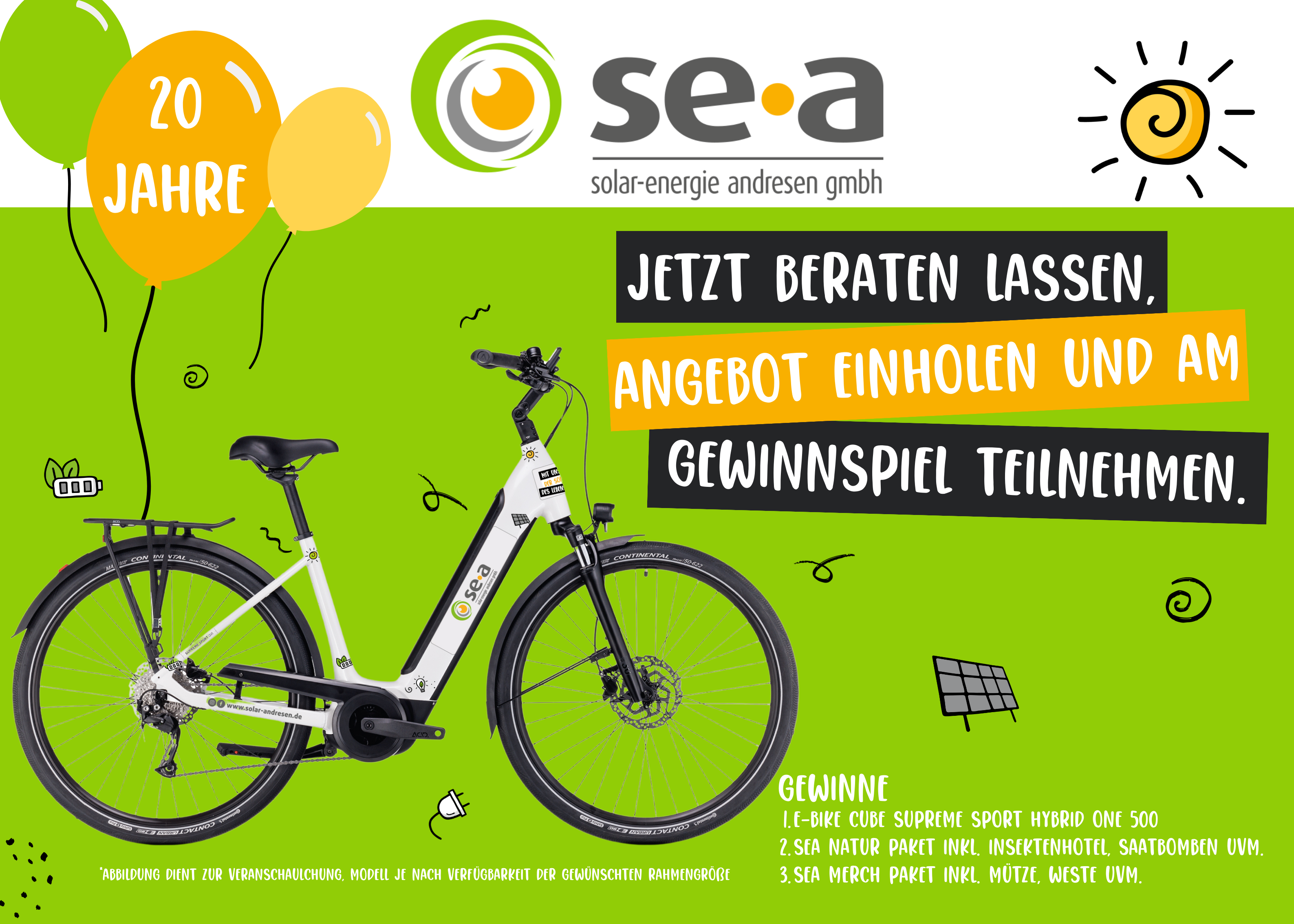 E-Bike im sea Design "Jetzt beraten lassen, Angebot einholen und am Gewinnspiel teilnehmen.